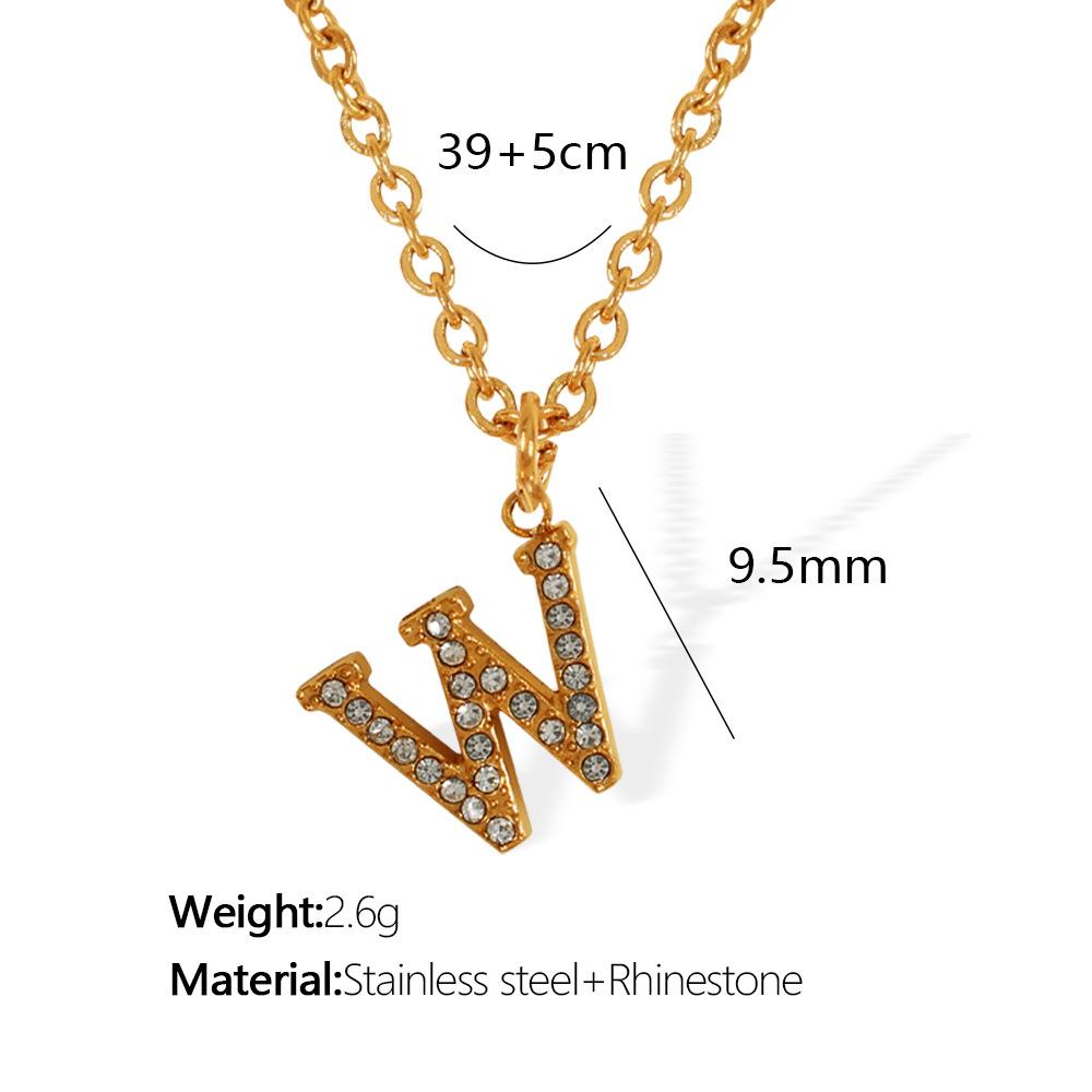 Titanium Steel 26 Letters Elegant And Exquisite Pendant Necklace Light Luxury Fashion Collarbone Chain High Sense Versatile