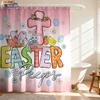 1 st Påsk Glad Bokstavstryckt Vattentät Duschdraperi Avdelare Sekretess Hängande Gardiner Med 12 Krokar Flera Storlekar