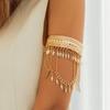 Adjustable Tassel Arm Chain Trendy Boho Open Armlet New Golden Metal Cuff Bangle  Musci Festival