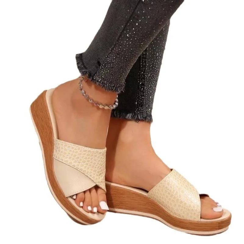 Fashion Women Sandals Hemp Wedge Heels Sandalias Mujer Platform Sandals Summer Wedges Shoes for Women Summer Footwear Women Slippers