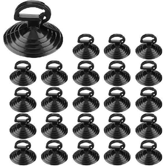 24PCS Car Glass Windshield Sunshade Suction Cups, PVC Sucker Window Shade Hooks, Pull Ring Sun Visor Adsorption Holder for Car Kitchen Bathroom
