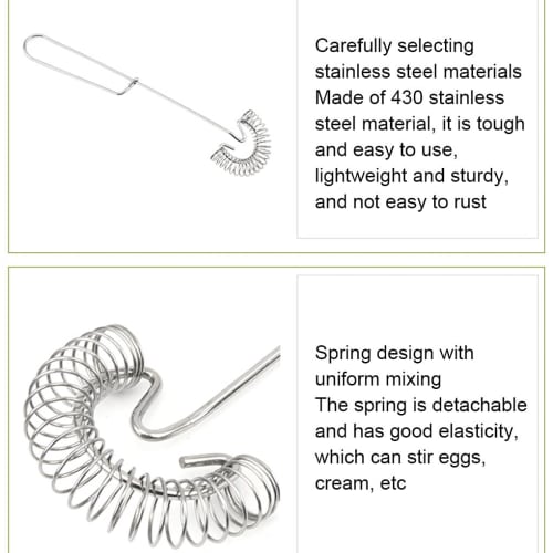WOSIIKSLL Stainless Steel Hand Whisk, Easy To Clean and Store, Durable and Sturdy Manual Coil Whisk