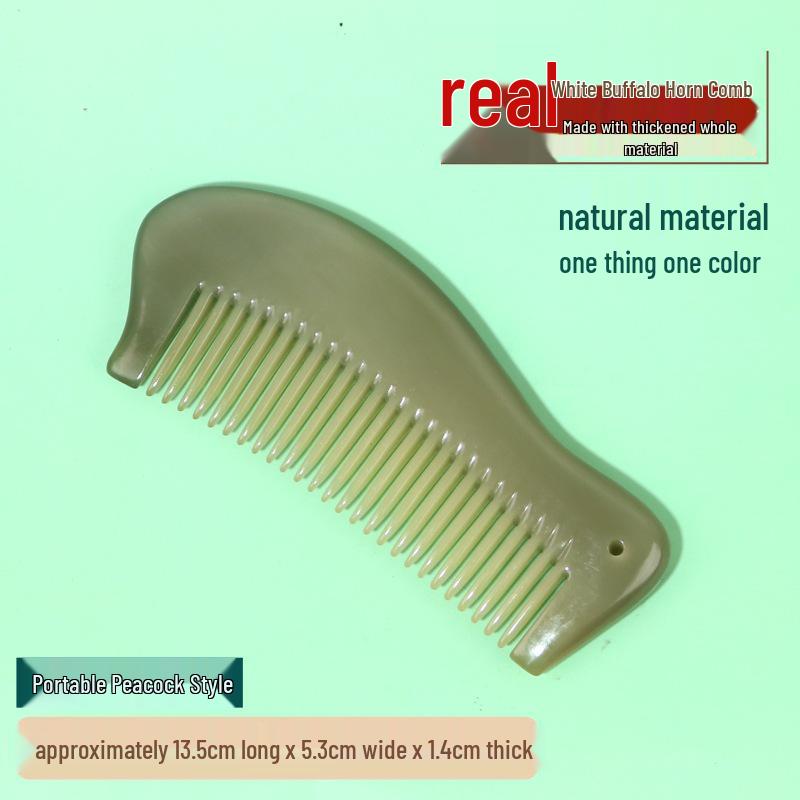 Thickened Premium Engraved White Buffalo Horn Comb - Multiple Styles Available