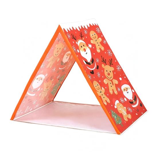 Gingerbread Christmas Tent for Kids 45" X 33" Brown Christmas Sleepover Tent Gingerbread House Play Tent for Home Indoor Xmas Holiday Party Decor