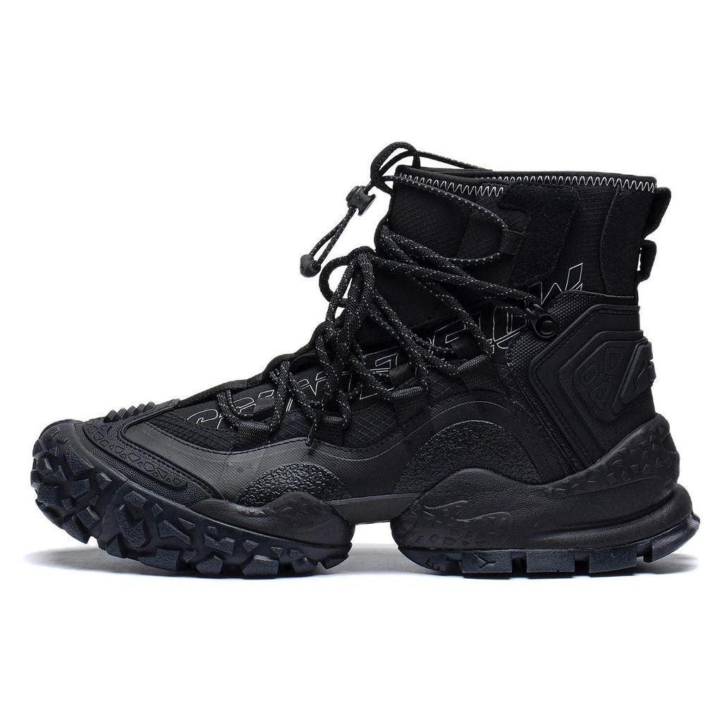 Li Ning Fabric TPU Starry Sky Non-Slip Wear-Resistant High-Top Sports Casual Shoes Men Sneakers Black AGLS153-2