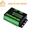 Industrial USB TO 4Ch RS485 Converter Aluminium Alloy Case Multi Protection Circuits Multi Systems Support