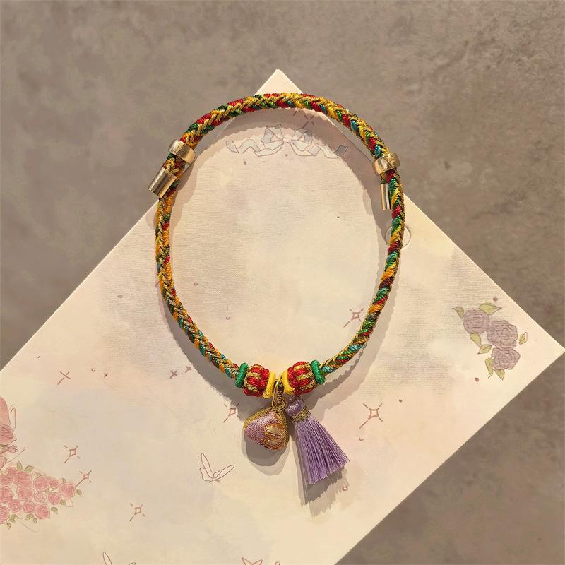 Dragon Boat Festival Zongzi Bracelet: Handmade Five-Color Woven Rope for Men, Women, and Children.