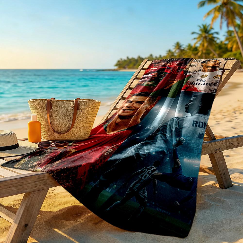 Cristiano Ronaldo Beach Towel Super Soft & Absorbent Comfortable Lightweight Suitable for Swimming, Gym, Camping, Yoga Vacation