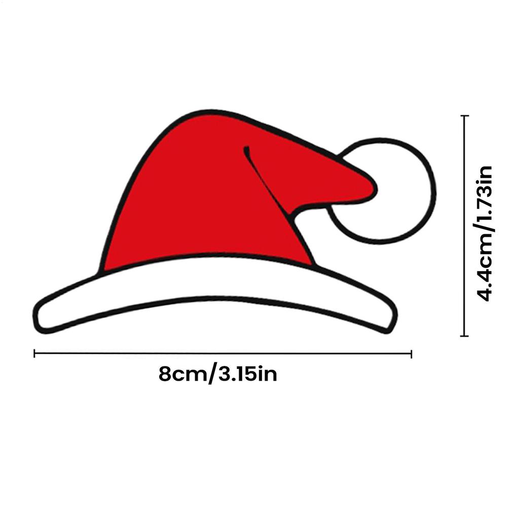 For Tesla Model 3/y Christmas Car Emblem Sticker Self-Adhesive Waterproof Festive Santa Hat Antler Decal Holiday Supplies