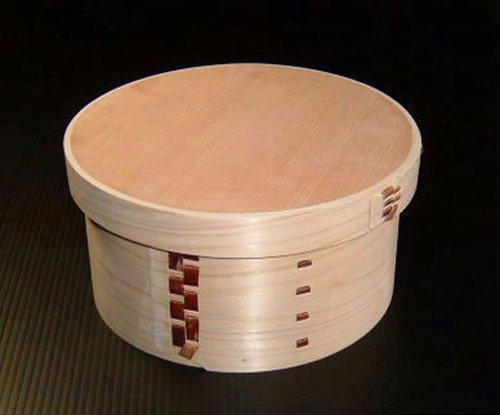 Kiso Kogei Handmade Rice Container with Bent Rings, Made in Japan, Made of Hinoki, Sawara, and Sakura Wood, Holds 3 Cups, Microwave Safe