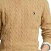 Polo Ralph Lauren Solid Color Long Sleeve Small Pony Embroidered Cable Knit Sweater Men Sweater Brown 710876762009