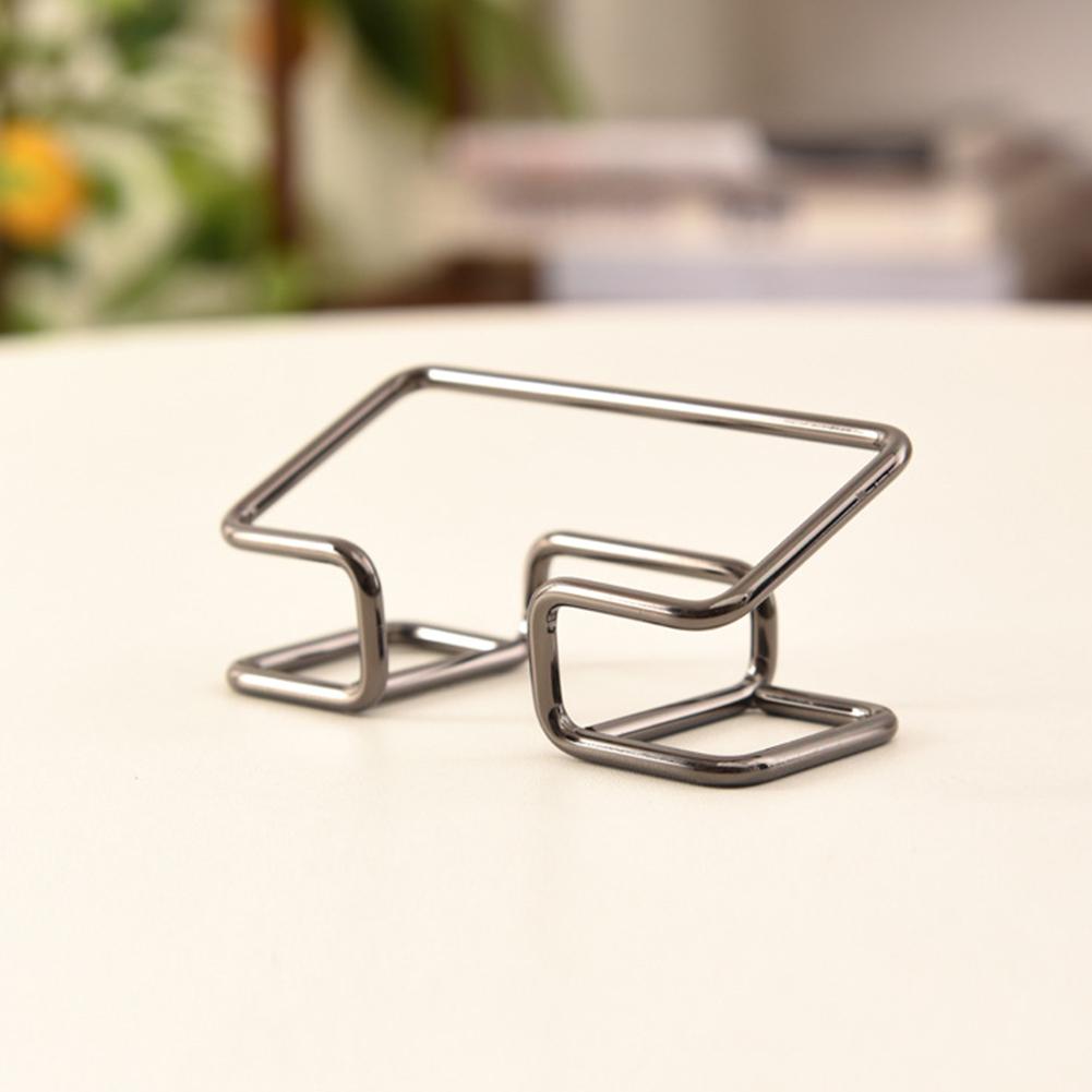 Business Name Card Stand Metal Name Card Display Stand Modern Business Card Organizer Minimalist for Office Desktop Countertop