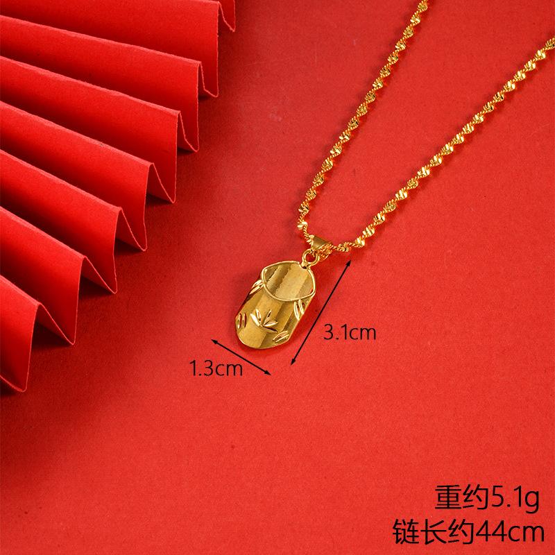Vietnamese gold-plated necklace for women, long-lasting color, vintage heart-shaped imitation gold jewelry, copper alloy accessory, new clavicle