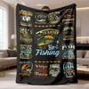 2026 New Arrival Flannel Blanket UltraSoft Fishing Enthusiast Throw Blanket Perfect Gift for Friends & Family, Versatile for Outdoor Travel & Camping,