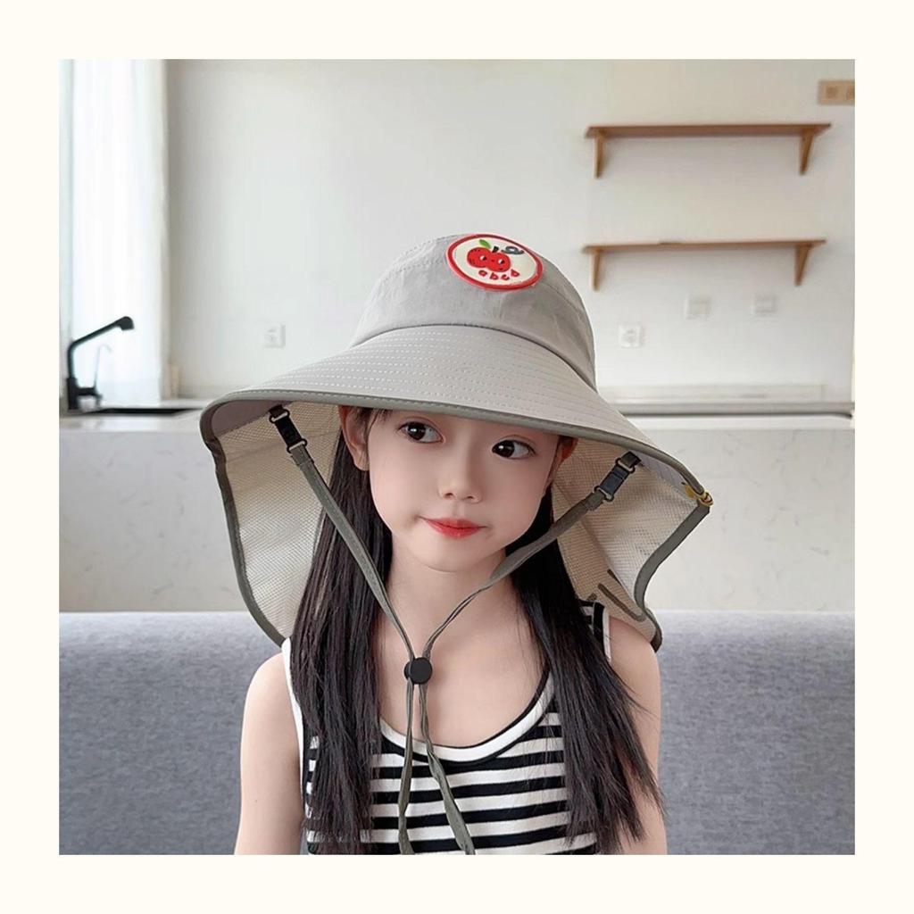 Kids' UV Protection Wide Brim Sun Hat - Breathable Summer Bucket Hat for Boys & Girls