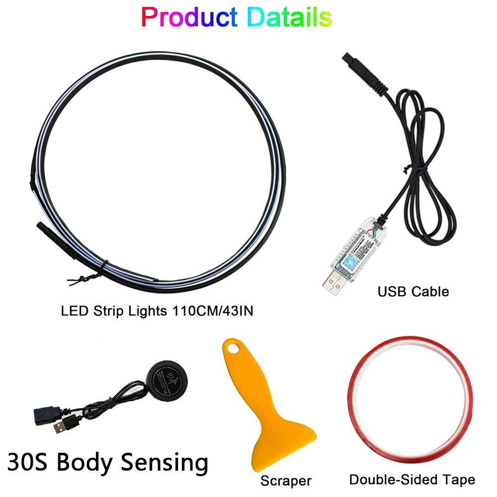 For Tesla Model 3/Y LED Lights Interior Center Console Dashboard RGB Ambient Lighting USB Car Led Strip Lights APP Model Y