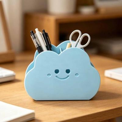 Storage Box Cloud Shape Waterproof Desktop Organizer with Rounded Edges Cute