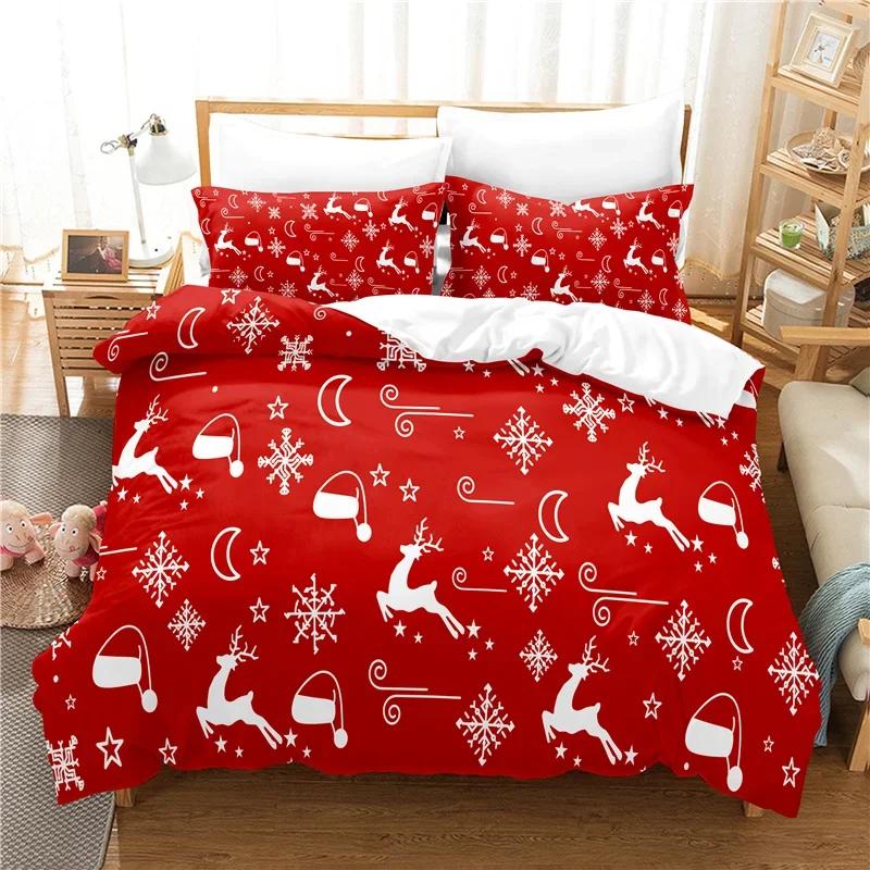 Luxus Heimtextilien Bettwäsche-Set Bettbezug Kissenbezüge Frohe Weihnachten Kerze Ropa De Cama China Bett-Set Golden Hohe Qualität