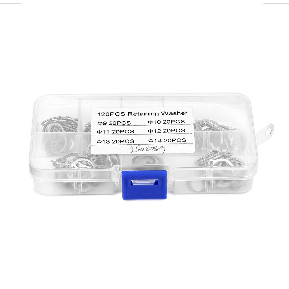 120pcs Stainless Steel Snap Retaining Ring Circlip Assortment Set 9mm   14mm with Box