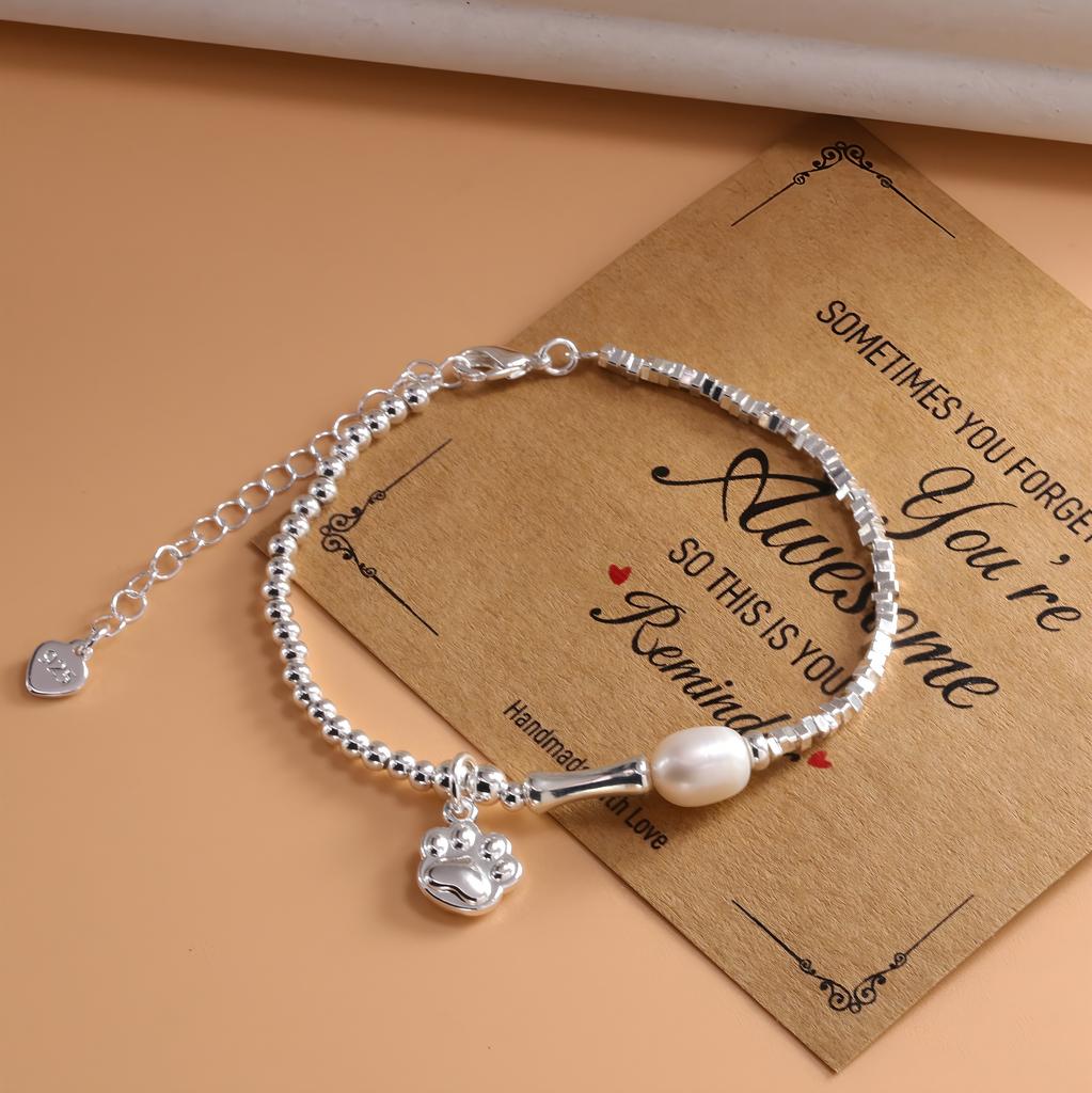 Elegant Handcrafted Natural Stone Bead Chain Bracelet, Timeless Design Suitable for Any Occasion