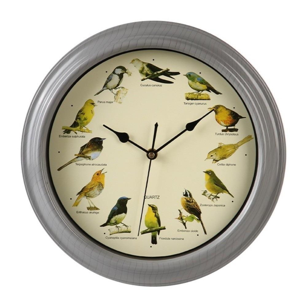 Sound Feature Wall Hanging Clock 10 Inch Musical Wall Clock Singing Bird Clock  Room Decoration