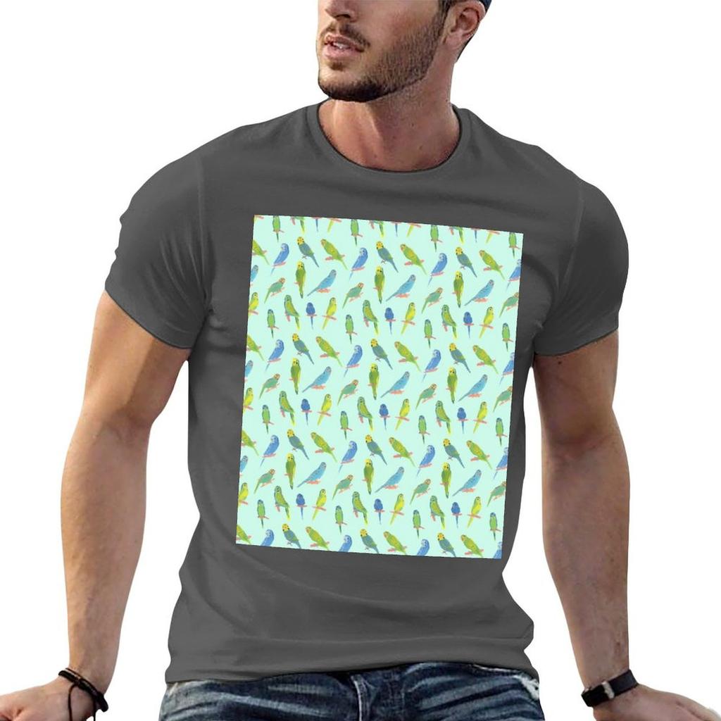 Fun Budgie Pattern Tshirt T Shirt Custom Print Unisex T Shirts For Unisex Casual Tshirt