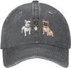 French Bulldog Dogs Vintage Distressed Adjustable Washed Denim Unisexs Dad Trucker Hat Baseball Ball Cap for Unisex