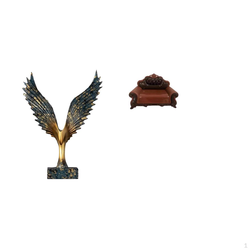 Resin Winged Sofa Sculpture Feng Shui Chair Ornament Decorative Miniature Furniture Model for Micro