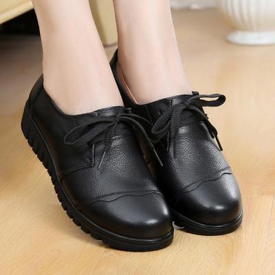 Woman Shoes New Leather Round Head Flat Shoes Women's Loafers Soft Sole Women's Single Shoes