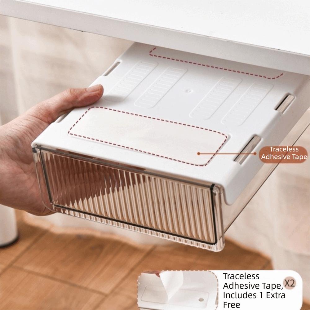 Slide Buckle Under Desk Drawer Organizer Multipurpose Space Saving Hidden Office Organizer Stationery Underwear Case