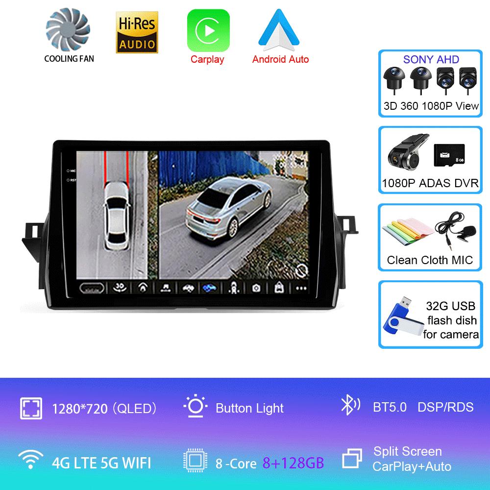 Car Radio Android 14 Carplay Auto For Toyota Camry VIII 8 XV70 2020-2021 Multimedia Video Player Navigation GPS Stereo Head Unit