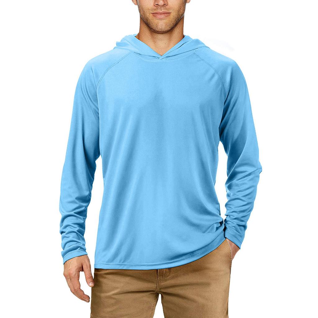 Men's Hooded Outdoor Hiking And Mountaineering Skin Jacket Fishing Suit Quick Drying Top