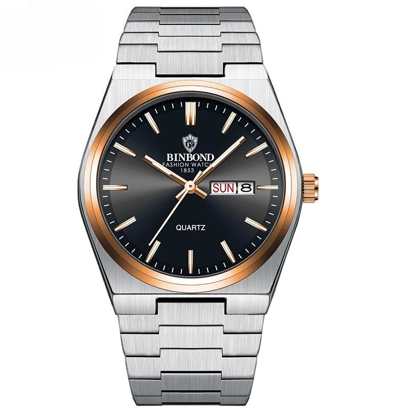 Luxury Watch for Man Elegant Date Week Waterproof Luminous Men Watch Quartz Stainless Steel Sports Men's Watches Reloj