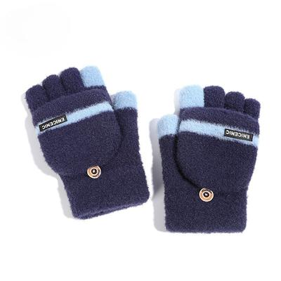 Nye Vinter Strikkede Handsker til Mænd Udendørs Vindtætte Touchskærm Flip Dobbeltbrug Plys Varme Halvfinger Handsker Koreansk Version Trendy