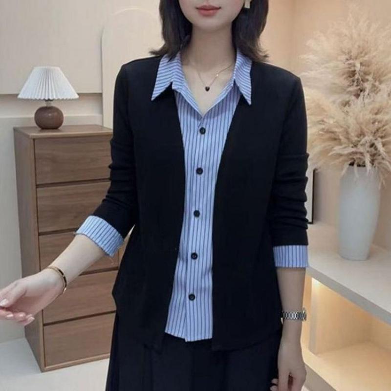 

Women s Stylish Patchwork Long Sleeve Cardigan - New Spring Arrival 2XL [Recommended for 60-65 kg]