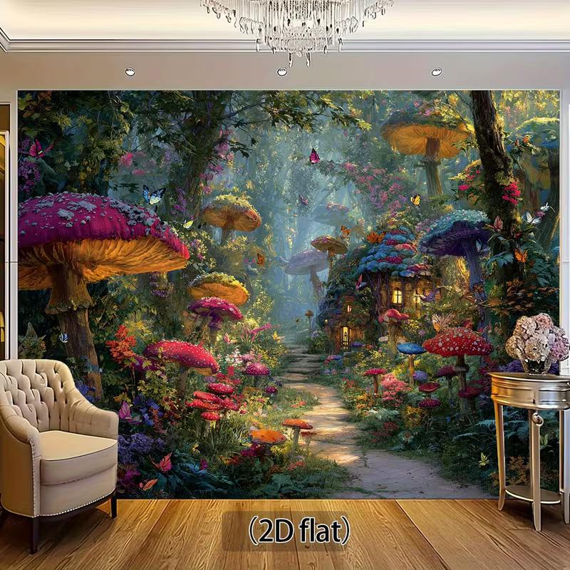 2D Dreamy Magical Mushroom Wonderland Backdrop for Children s Studio Photos 47.2x31.5inch/120*80cm
