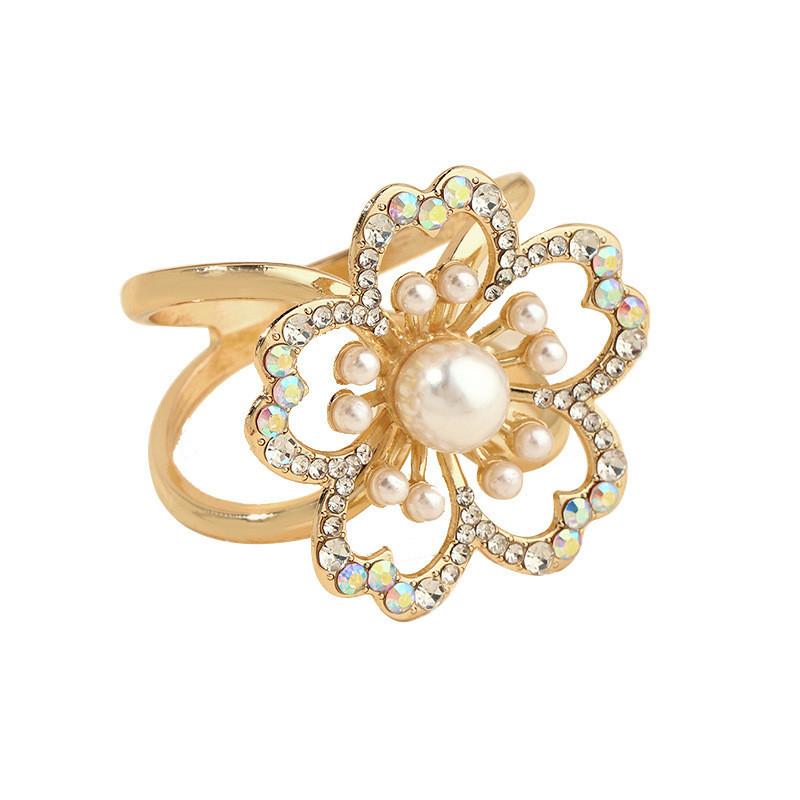 Alloy Scarf Clip With Floral Design Fall 2023 Oversized Belt Buckle**