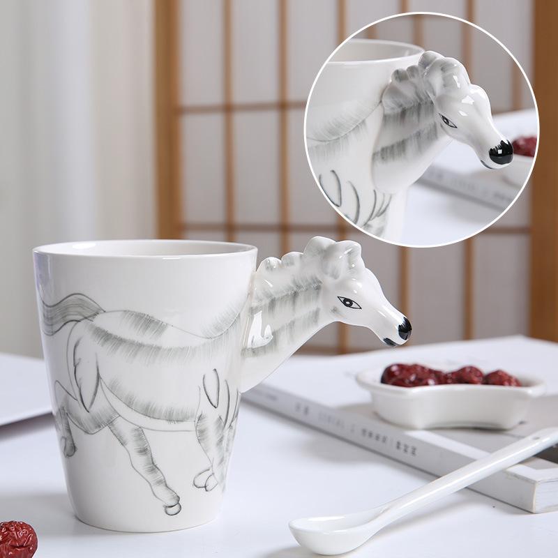 Creative 3D Animal Ceramic Mug Holiday Gift Coffee Mug Cartoon Animal Souvenir Mug Living Room Coffee Table Decorative Ornaments