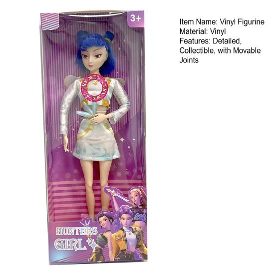 Vinyl Hunters Girl Figurine Anime Movie Girl Idol Action Figure with Movable Joints Collectible Pretend Play Toy Gift for Girls