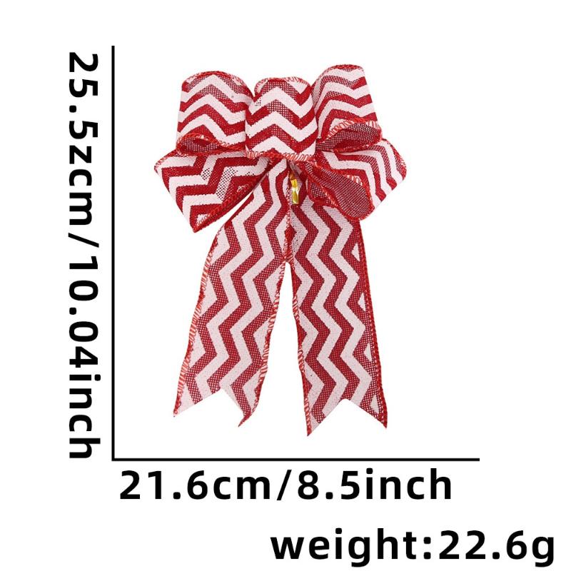 Red Christmas Ribbon Bows Hanging Decorations Bowknot Gift Christmas Tree Ornaments Xmas Party Decor New Year