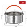 304 Edelstahl Dampfkorb Topfzubehör für 1,5/2/3/4/6/8L Schnellkochtopf Mit Silikonummanteltem Griff Ohne Matte