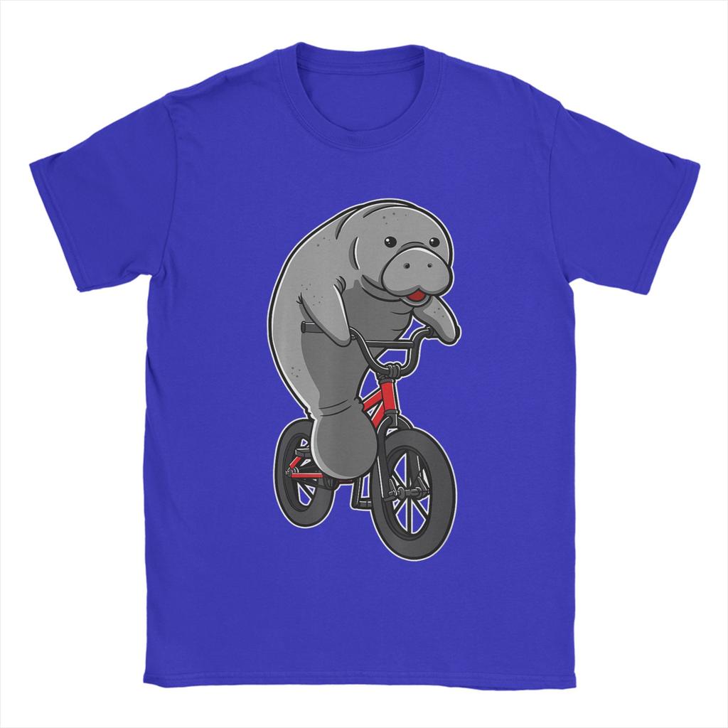 Awesome Unisexatees Sea Cows Dugong Biker Cyclist Floaty TShirts Unisex O Neck T Shirt Short Sleeve Tee Shirt Plus Size Clothing