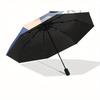 1pc Snow White Automatic Folding Umbrella - Portable Foldable Design with 8 Ribs, Durable Plastic & Iron Frame, Outdoor Umbrella yy250731025
