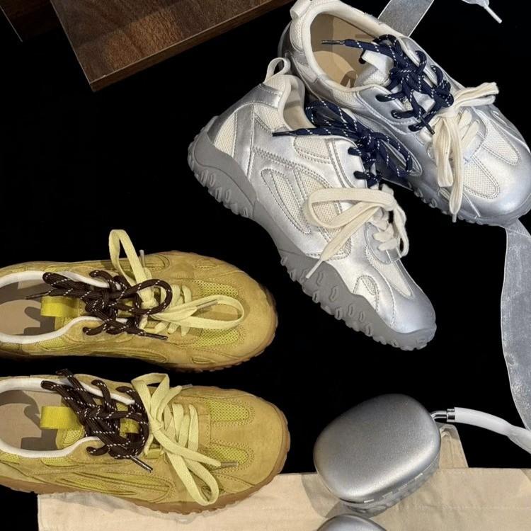 Retro and thin German training Forrest Gump shoes women's 2024 summer new fashion student versatile breathable mesh running shoes tide