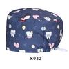Cartoon Printed Nursing Caps Men Women Medical Hats Adjustable Long Hair Pet Dental Clinic Doctors Scrub Hat
