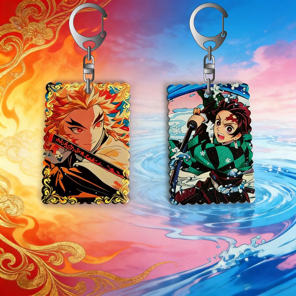 Ghost Slayer Blade Surrounding Relief Acrylic Keychain Cartoon Acrylic Keychain DIY Accessories Anime Cartoon Frind Fashion Toys