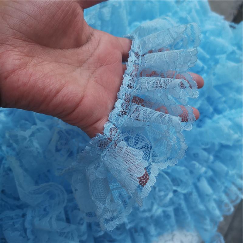 6cm Wide Single Layer Pleated Tulle Lace Fabric DIY Doll Pettiskirt Pet Clothing Skirt Curtain Home Textile Sewing Decoration