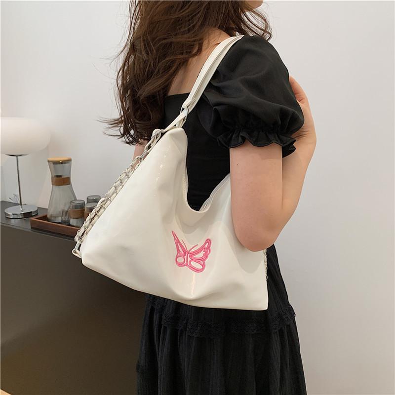 Fashion Embroidered Butterfly Multi Use Shoulder Bucket Backpack Large Capacity Soft Casual Bag For Women