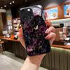 Dark Rose Print Pattern Tempered Glass Phone Case For iPhone 17 16 15 14 13 12 11 Pro Max 17 Air 7 8 Plus XR XS X Cover