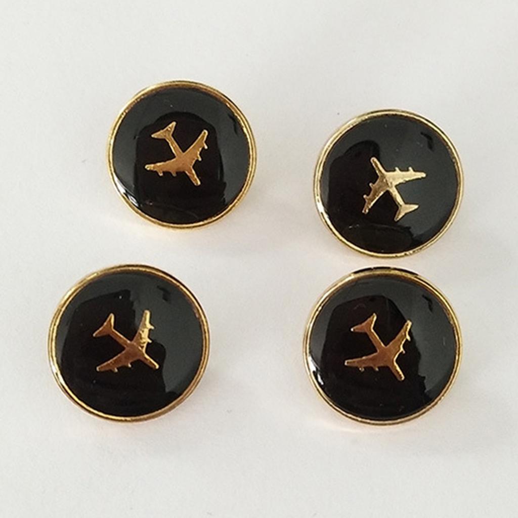 4 Piezas Botones de Uniforme de Aeropuerto Botones de Manualidades Aleación Botones de Vestido Chaquetas Pantalones Botones para Empleados de Aerolínea
